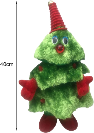 Jucărie Interactivă de Pluș Brad Dansator cu LED, Funcție Repeta Sunete & Melodii de Crăciun, 40x25cm engross [2]