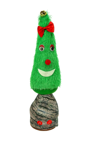 Magia Craciunului - Jucărie Interactivă Pom din Pluș – Cântă, Dansează, Repetă Sunete, cu LED, Funcționare pe Baterii engross