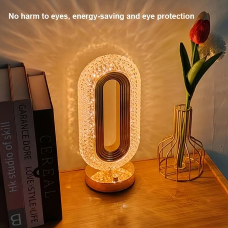 Veioză de Noptieră cu Abajur Cristal Acril & ABS, 5W, 3000mAh, Tactilă cu 3 Culori engross [5]