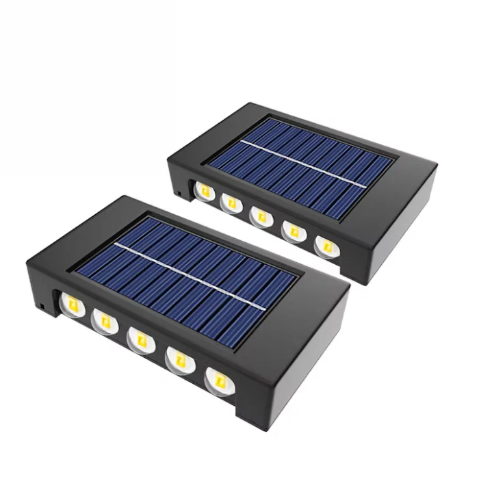 lampi si Lanterne solare led - Lampa solara cu 10 LED, cu lumini bidirectionale, rezistente la apa