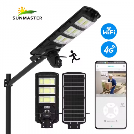 lampi si Lanterne solare led engros - Lampa Solară cu Cameră de Supraveghere Încorporată, 4G, IP65, 450W-engross