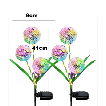 Set 2 lampi Solare Tip Floare – Rezistentă la Intemperii, Instalare Ușoară, Multicolor, Ideală pentru Grădină [3]