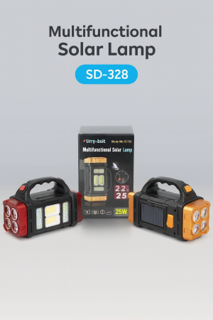 Lanternă Portabilă HB-2678, 8 LED-uri, Acumulator Reîncărcabil, Încărcare Solară și MicroUSB engross [1]