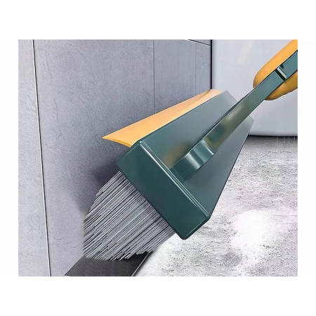 Mătură 2 în 1 cu perie și racletă, cap detașabil rotativ, peri polipropilenă rezistenți, design pliabil [1]