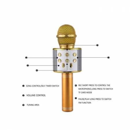 Microfon Karaoke Wireless cu Boxă Bluetooth – Sunet Puternic, Design Compact, Efecte Echo și Bass Ajustabil engross [20]