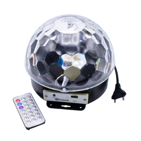 Magia Craciunului - Minge Proiector glob Disco cu Senzor Sunet, 6 LED-uri RGB, Telecomandă, MP3 & Bluetooth – Efecte Luminoase Profesionale engross