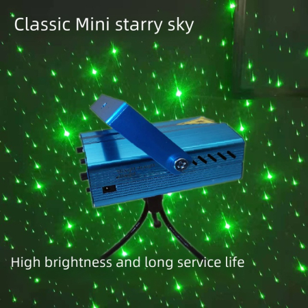 Mini Laser Show Compact – Lumină Verde 50mW și Roșie 100mW, 4 Butoane Control, Albastru engross [3]