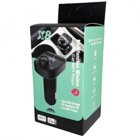 Modulator Auto X8, Bluetooth cu 2 x USB (3.1A) și Voltmetru engross [1]