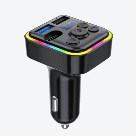 Accesorii auto - Modulator FM Auto M6, Bluetooth, Încărcare Rapidă QC 3.0 & USB-C, Kit Hands-Free, Afișaj LED RGB, Monitor Voltaj engross