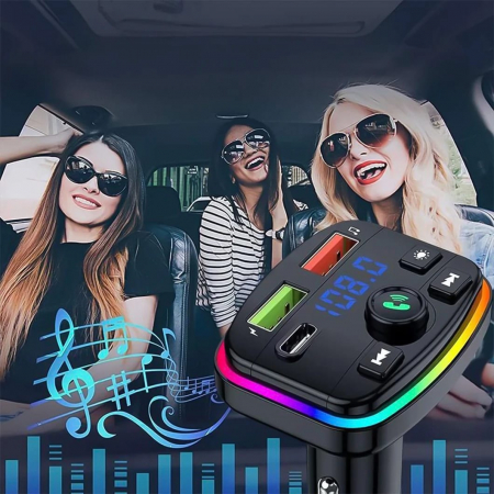 Modulator FM Auto M11 cu Bluetooth, Hands-free, Încărcare Rapidă 3.1A, LCD Albastru, USB/TF, Compatibil Universal engross [2]
