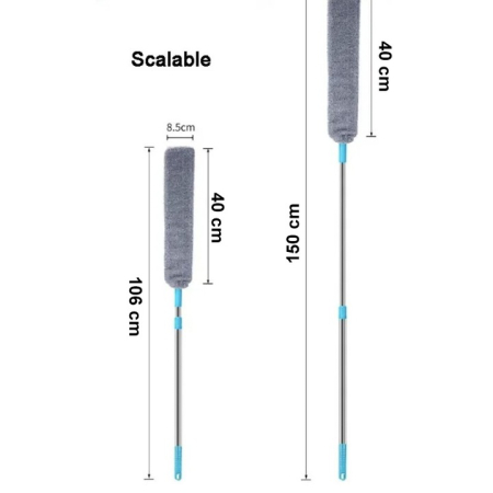 Mop flexibil multifuncțional, mâner telescopic 106–150 cm, lavetă microfibră 40 x 8,5 cm, metal și plastic [1]