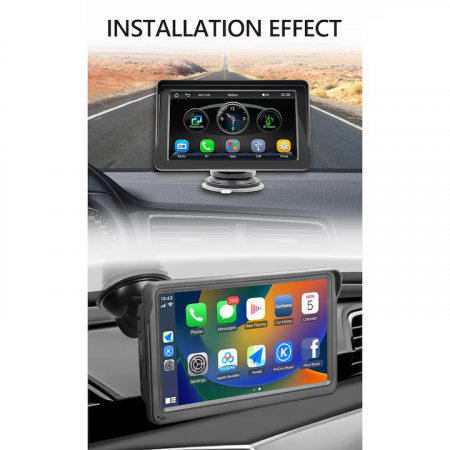 Navigatie Carplay cu display 7 inch, Internet, Aplicatii, Usb, Bluetooth , Negru- engross [4]