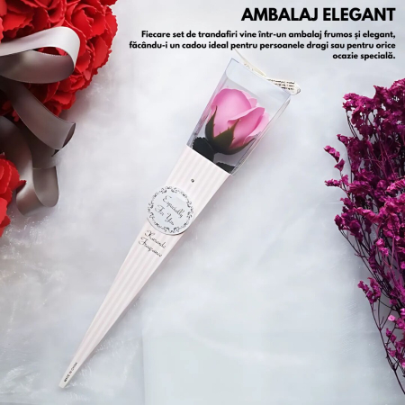 Pachet cu 12 Trandafiri de sapun parfumati, ambalati individual, Multicolor, engross [1]