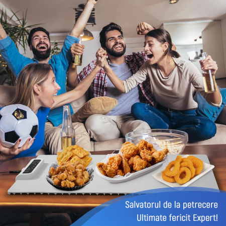 Placă de Încălzire Alimentară din Silicon, 59.9x38cm, Reglabil 60-100°C, Pliabilă și Portabilă, Tehnologie Grafen 2.0, Dezghețare și Menținere Temperatură, Alb [2]