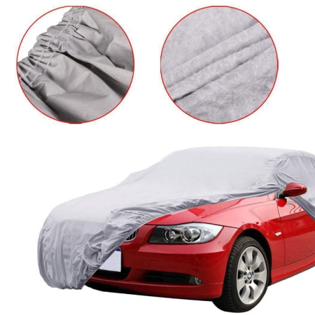 Prelată auto impermeabilă 480x175x120 cm, material PP netesut, protecție UV, fixare cu benzi elastice și curele, geantă depozitare inclusă, gri [6]