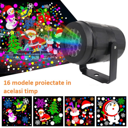 Proiector Laser LED pentru Crăciun, 16 Modele Simultane, Exterior & Interior, Alimentare la Rețea – Decor Festiv Profesional engross [5]