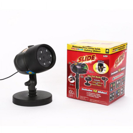 Magia Craciunului - Proiector laser LED Exterior cu 12 Teme de Sărbători – Rezistent la Apă, 2 Programe, 3 Viteze, Negru engross
