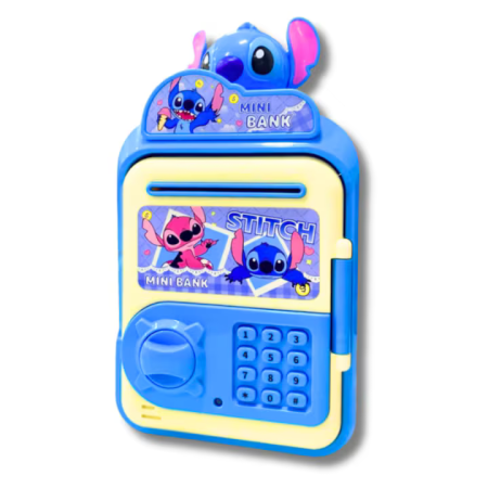 Produse si jucarii pentru copii - Pușculiță Electronică Interactivă pentru Copii, cu Lumini, Intrare pentru Bancnote și Monede, Ușor de Utilizat – Albastru