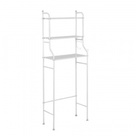 Raft depozitare, 3 polite, etajera baie, metal, polite reglabile, Alb- engross [5]