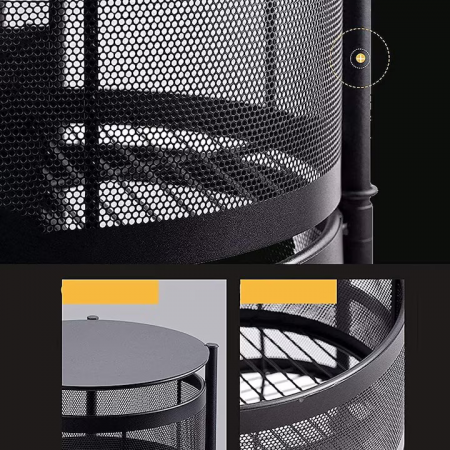 Raft Metalic Rotund Universal – 3 sau 4 Coșuri Perforate, Oțel Carbon, Mobil cu Roți și Design Rotativ engross [7]