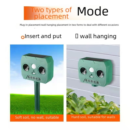 Repelent Ultrasunete Solar, Impermeabil, Detectare Infraroșu, Ieșire Supersonică, Dispozitiv Multifuncțional pentru Alungarea Animalelor, Eficient în Exterior [5]