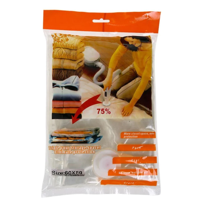 Casa si Bucatarie - Sac reutilizabil 80x110 cm, pentru depozitare haine și textile, protecție praf, umezeală și insecte