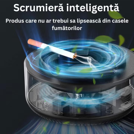 Scrumieră Electrică Multifuncțională cu Ventilator și Filtru Antifum, Elimină Mirosurile, Pastilă Odorizantă Inclusă – Verde engross [5]