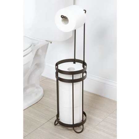 Set 2 Suporturi pentru Hârtie Igienică și Rezerve, Oțel Negru Mat, Modern și Practic pentru Baie [2]