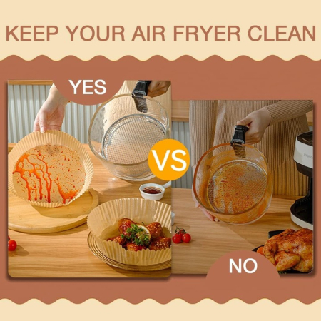 Set 50 Bucăți Hârtie de Copt 16,5 cm – Rezistentă la Apă și Ulei, Compatibilă Air Fryer, Cuptor și Tigaie [2]