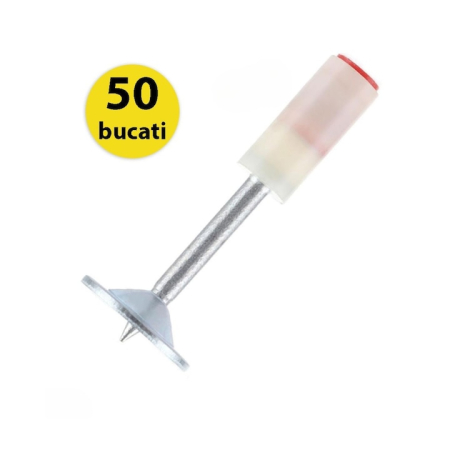 Scule Electrice si Unelte - Set 50 Cuie Rotunde pentru Pistol Pneumatic de Batut Cuie in Beton si Metal, Calibru 7.2 mm