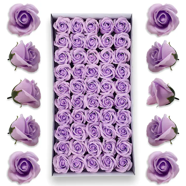 Set 50 Trandafiri din Săpun Parfumat – Mix de Culori, Aspect Real, Cadou Elegant și Aranjamente Decorative engross [1]