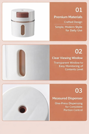 Set 6 recipiente condimente, montare pe perete, prindere magnetică, material ABS, design minimalist modern, alb [2]