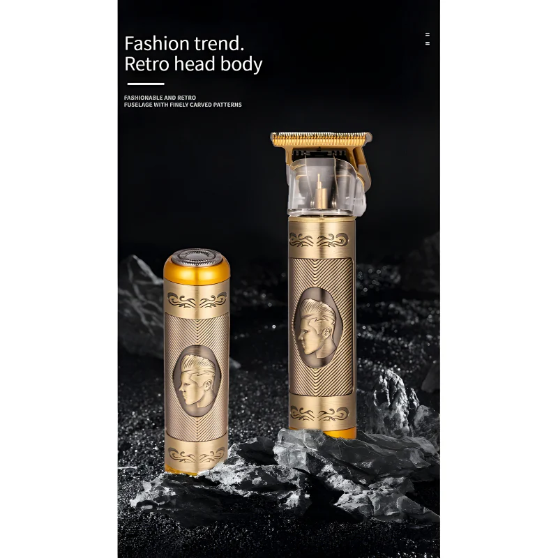 Set Aparat de Tuns Vintage 3 în 1 – USB, Tuns, Ras și Trimmer Nas engross [2]