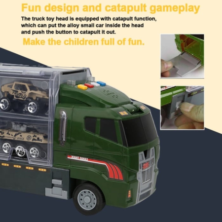 Set Camion Trailer de Jucărie 12 Piese – Interactiv, Fricțiune, Mecanism Pull-Back, 3–7 Ani [4]