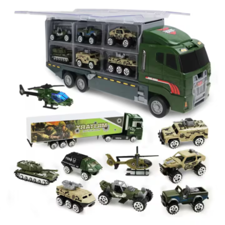 Set Camion Trailer de Jucărie 24 Piese – Interactiv, Fricțiune, Mecanism Pull-Back, 3–7 Ani [1]