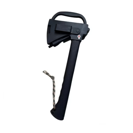 Set topor multifuncțional de camping cu cuțit și accesorii de supraviețuire + sabie de vânătoare cu teacă inclusă, oțel 440C, dimensiuni 35.5 cm / 68.5 cm [4]