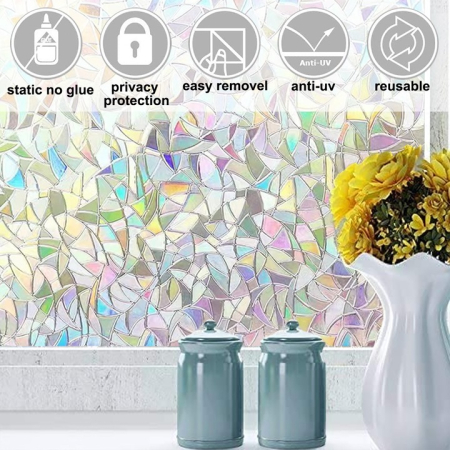 Sticker decorativ pentru fereastră, Electrostatic, PVC, Dimensiune 60x200 cm, Reducere lumina, 1 buc [2]