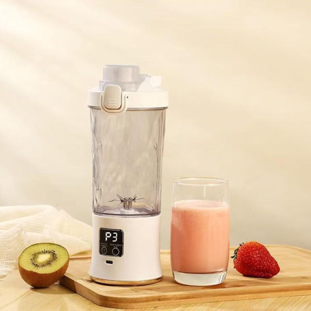 Storcător de fructe portabil, multifuncțional, 600 ml, baterie 1500 mAh, încărcare USB Type-C, zdrobire rapidă, cană dublă utilizare, iluminare LED [10]