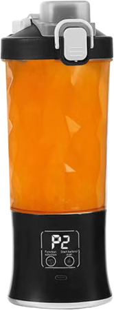 Storcător de fructe portabil, multifuncțional, 600 ml, baterie 1500 mAh, încărcare USB Type-C, zdrobire rapidă, cană dublă utilizare, iluminare LED [16]