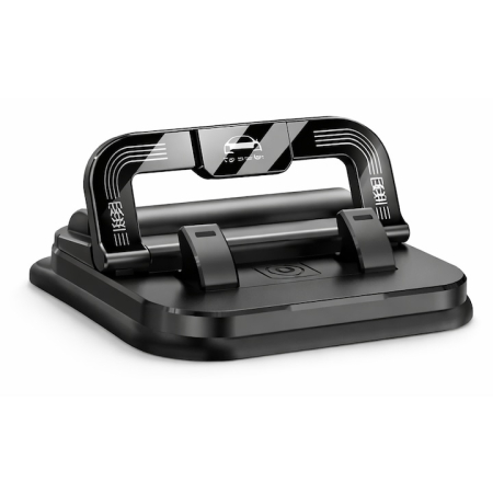 Accesorii auto - Suport Auto pentru Telefon, Rotire 360°, Bază Adezivă Nano Gel, Compatibil Universal iPhone și Android, Material Plastic Durabil, Rezistent la Apă și Pete, Fără Urme la Îndepărtare, Negru