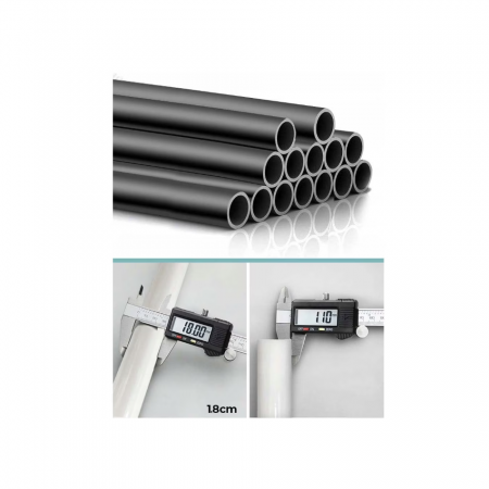 Suport de haine suspendat din metal cu poliță de depozitare și cârlige laterale, Negru-Alb  engross [4]