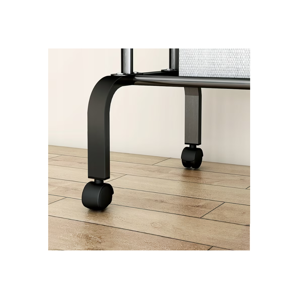 Suport de haine suspendat din metal cu poliță de depozitare și cârlige laterale, Negru-Alb  engross [8]