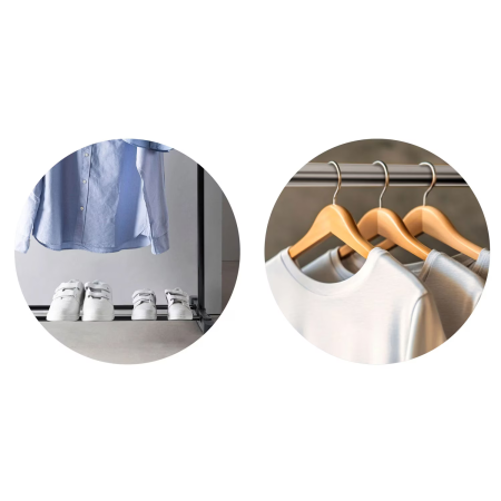 Suport Mobil pentru Haine cu Roți, Ușor și Stabil, Spațiu pentru Încălțăminte, Înălțime Reglabilă, 154x43x78 cm, Negru/Argintiu [2]