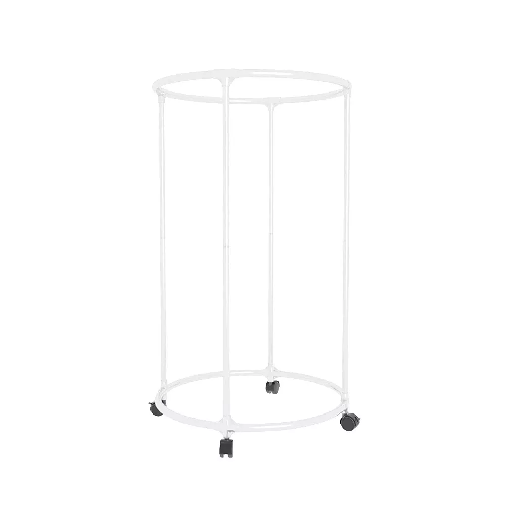 Suport rotund pentru haine, Oțel inoxidabil, Cu roți, Diametru bară 130 cm, Capacitate 30 kg, Negru/Alb [5]
