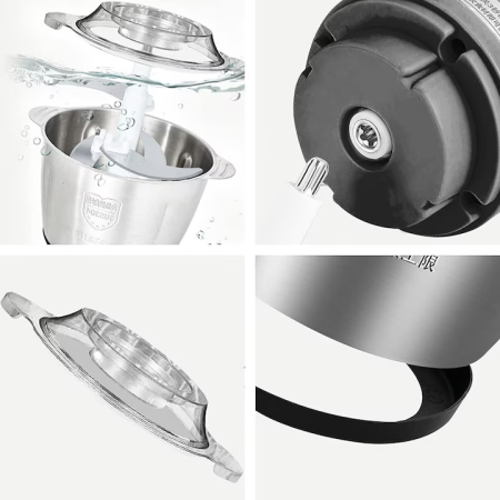 Tocator Electric 3L,Multifuncțional  cu 4 Lame din Inox, 2 Viteze și Bol din Oțel Inoxidabil engross [16]
