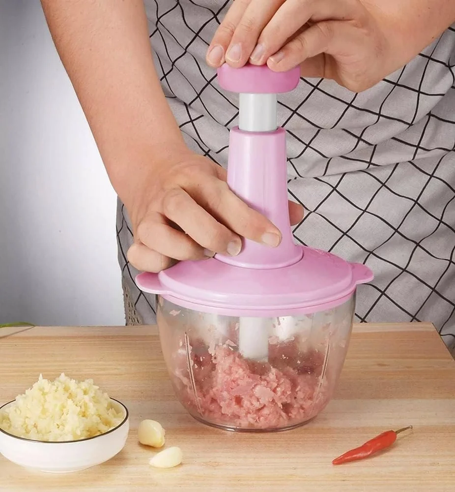 Tocător manual multifuncțional 2L, chopper pentru legume, fructe, nuci și carne, lame inox, utilizare rapidă, sigură și ușor de curățat [3]