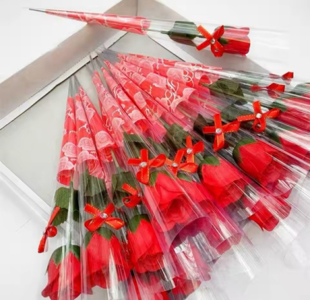 Trandafir din Săpun parfumat, cu Tulpină Lungă (36–38 cm), Culoare Vie, Decor Floral, Cadou Elegant engross [5]