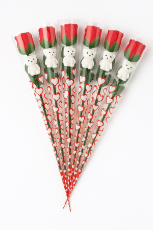 Trandafir Roșu din Săpun Parfumat cu Ursuleț Alb, inaltime 64 cm Ideal pentru Crăciun și Valentine’s Day engross [1]