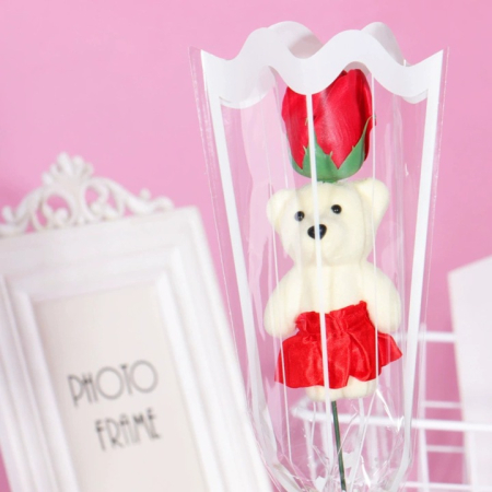 Trandafiri Artificiali cu Ursuleți de Plus – Cadouri Elegante pentru Nuntă, Aniversări, Valentine’s Day și Evenimente Speciale engross [9]