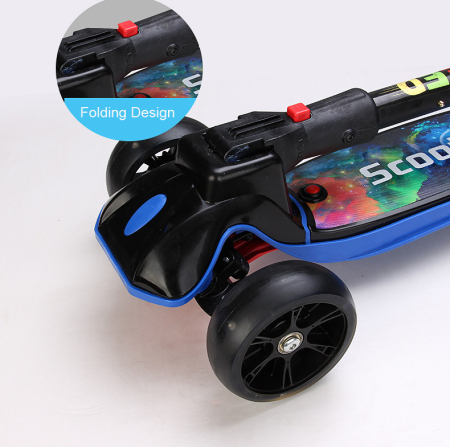 Trotinetă copii Rocket cu aburi, lumini LED și sunete, 3 roți, pliabilă, ghidon reglabil 61–81 cm, max. 60 kg [3]